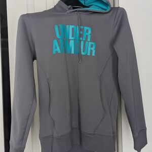 Under Armour Gray Hoodie with Blue Logo
